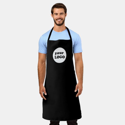 Professionele Eenvoudige Custom Business Logo Zwar Schort (Gedragen)