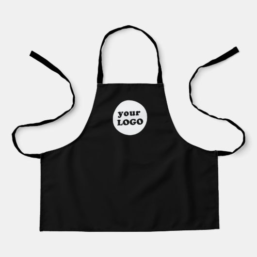 Professionele Eenvoudige Custom Business Logo Zwar Schort (Voorkant)