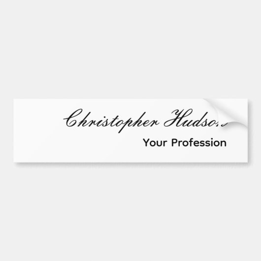 Professionele Eenvoudige Duidelijke Moderne Minima Bumpersticker (Voorkant)