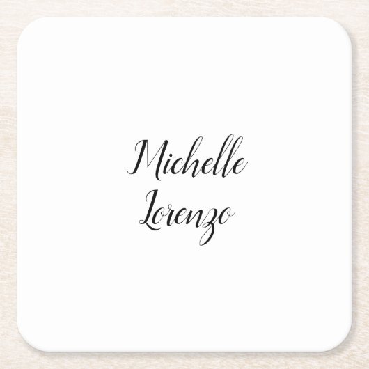 Professionele eenvoudige eenvoudige Jouw naam Kartonnen Onderzetters (Voorkant)