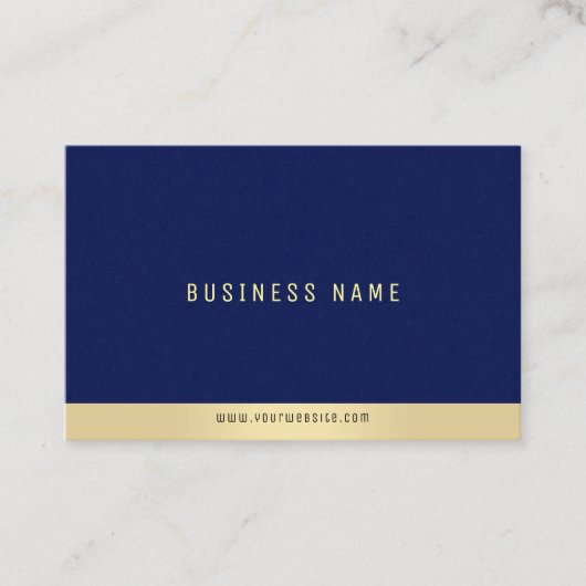 Professionele Eenvoudige Elegante Goud & Blauw Eur Visitekaartje (Voorkant)