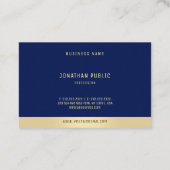 Professionele Eenvoudige Elegante Goud & Blauw Eur Visitekaartje (Achterkant)