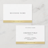 Professionele Eenvoudige Elegante Gouden Witte Mod Visitekaartje (Voorkant / Achterkant)