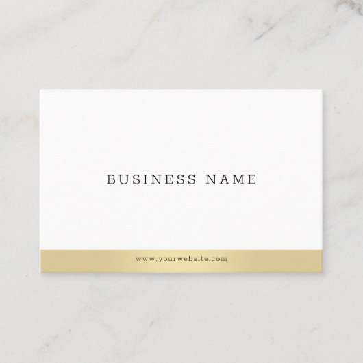 Professionele Eenvoudige Elegante Gouden Witte Mod Visitekaartje (Voorkant)