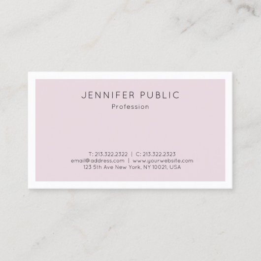 Professionele, eenvoudige elegante Paarse plaat Visitekaartje (Voorkant)