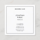 Professionele Eenvoudige Elegante Sjabloon Modern Vierkante Visitekaartje (Achterkant)