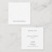 Professionele, eenvoudige, elegante Sjabloon Vierkante Visitekaartje (Voorkant / Achterkant)