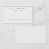 Professionele, eenvoudige elegante witte grijs visitekaartje (Voorkant / Achterkant)