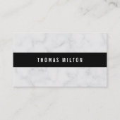 Professionele Eenvoudige Faux Marmer Zwarte Streep Visitekaartje (Voorkant)