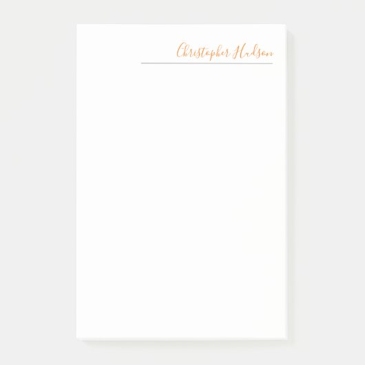 Professionele Eenvoudige Gewone Kalligrafie Naam Post-it® Notes (Voorkant)