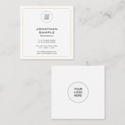 Professionele, eenvoudige Gold-Sjabloon - Moderne Vierkante Visitekaartje (Voorkant / Achterkant)