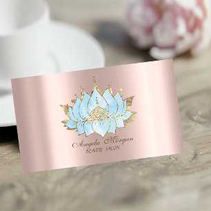 Professionele Eenvoudige Gouden Blauwe Lotus Roos Visitekaartje
