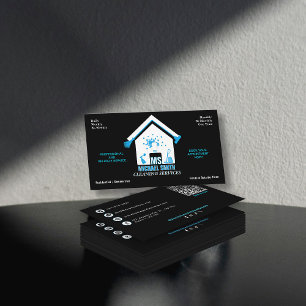 Professionele Eenvoudige Logo Schoonmaakdiensten Z Visitekaartje