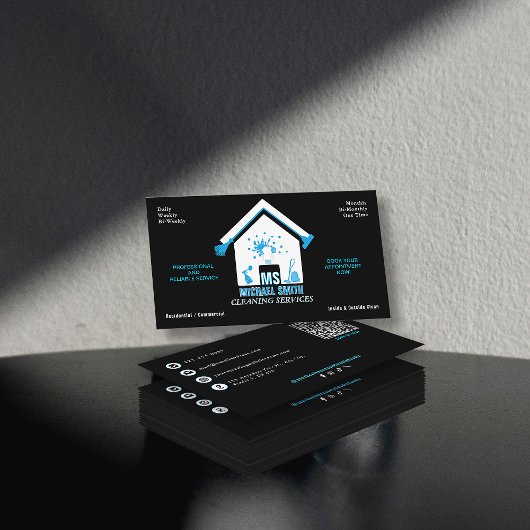 Professionele Eenvoudige Logo Schoonmaakdiensten Z Visitekaartje