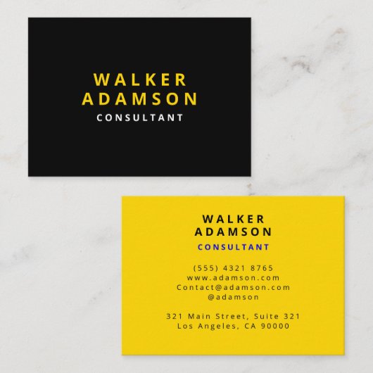 Professionele Eenvoudige Luxe Goud & Zwart Visitekaartje (Voorkant / Achterkant)