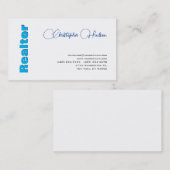 Professionele Eenvoudige Makelaar Vastgoed Blauw W Visitekaartje (Voorkant / Achterkant)