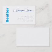 Professionele Eenvoudige Makelaar Vastgoed Blauw W Visitekaartje (Voorkant / Achterkant)