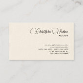 Professionele Eenvoudige Makelaar Vastgoed Cream Visitekaartje (Voorkant)