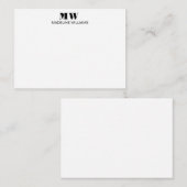 Professionele eenvoudige minimalistische monogram notitiekaartje (Voorkant / Achterkant)