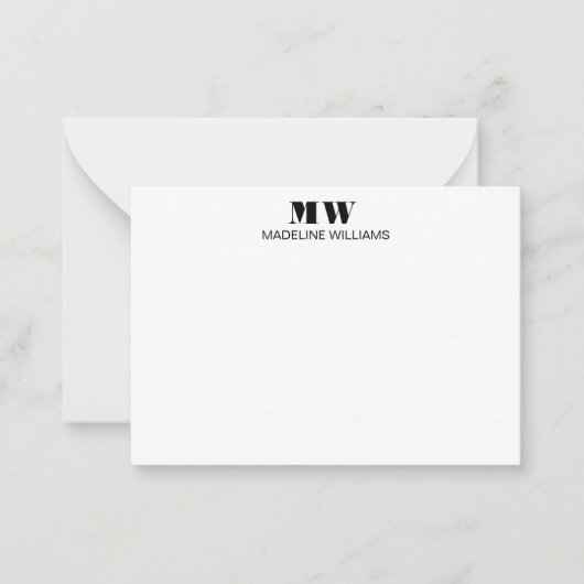 Professionele eenvoudige minimalistische monogram notitiekaartje (Voorkant)