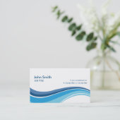 Professionele eenvoudige, moderne blauwe golven visitekaartje (Staand voorkant)