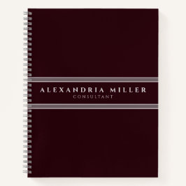 Professionele eenvoudige, moderne Bourgogne en gri Notitieboek