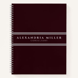 Professionele eenvoudige, moderne Bourgogne en gri Notitieboek