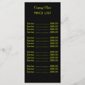 Professionele eenvoudige moderne Chartreuse prijsl Menu (Voorkant)