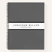 Professionele eenvoudige, moderne grijze en witte  notitieboek (Voorkant)