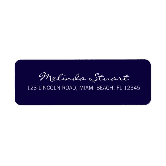 Professionele Eenvoudige Moderne Marine Blauw Etiket (Voorkant)
