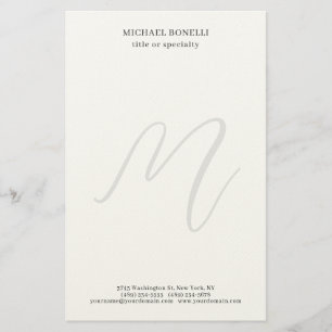Professionele Eenvoudige Moderne Minimalistische M Briefpapier