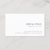 Professionele Eenvoudige Moderne Minimalistische S Visitekaartje (Achterkant)