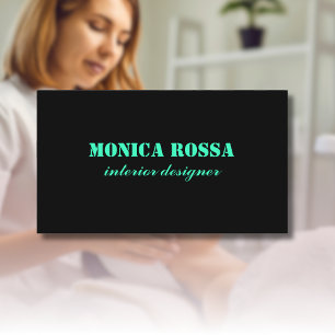 Professionele Eenvoudige Moderne Neon Blauwgroen Z Visitekaartje