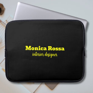 Professionele Eenvoudige Moderne Neon Geel Zwart Laptop Sleeve