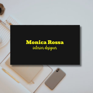 Professionele Eenvoudige Moderne Neon Geel Zwart Visitekaartje