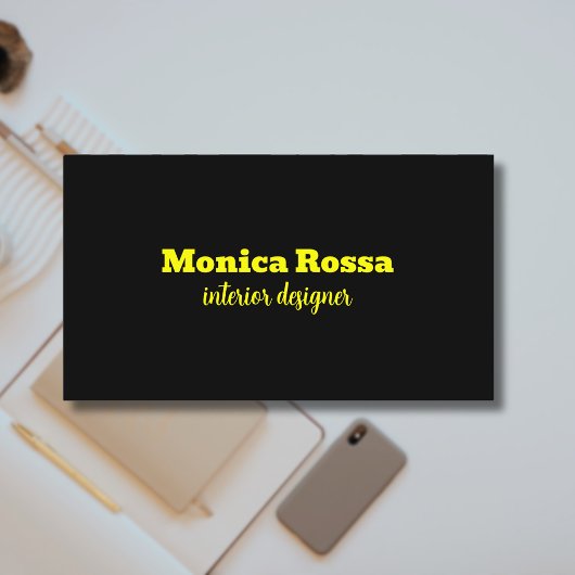 Professionele Eenvoudige Moderne Neon Geel Zwart Visitekaartje