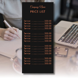 Professionele Eenvoudige Moderne Neon Koraal Prijs Menu