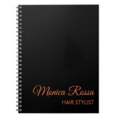 Professionele Eenvoudige Moderne Neon Koraal Zwart Notitieboek (Voorkant)