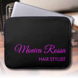 Professionele Eenvoudige Moderne Neon Magenta en Z Laptop Sleeve