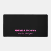 Professionele Eenvoudige Moderne Neon Roze Zwart Bureaumat (Voorkant)