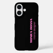 Professionele Eenvoudige Moderne Neon Roze Zwart Case-Mate iPhone Case (Achterkant)