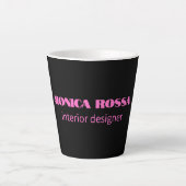 Professionele Eenvoudige Moderne Neon Roze Zwart Latte Mok (Voorkant)