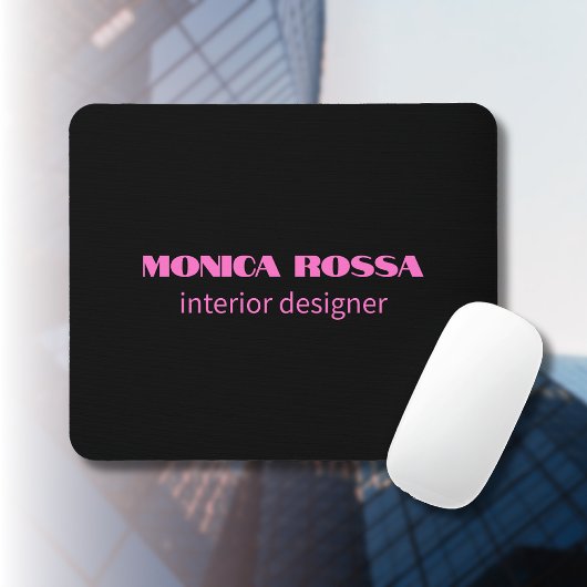Professionele Eenvoudige Moderne Neon Roze Zwart Muismat