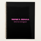 Professionele Eenvoudige Moderne Neon Roze Zwart Planner (Voorkant)