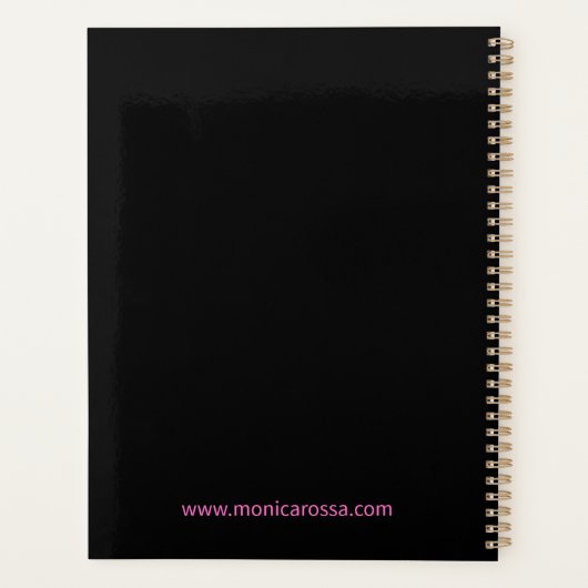Professionele Eenvoudige Moderne Neon Roze Zwart Planner (Achterkant)