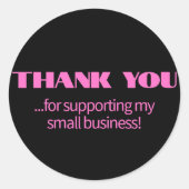 Professionele Eenvoudige Moderne Neon Roze Zwart Ronde Sticker (Voorkant)