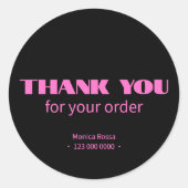 Professionele Eenvoudige Moderne Neon Roze Zwart Ronde Sticker (Voorkant)