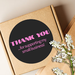 Professionele Eenvoudige Moderne Neon Roze Zwart Ronde Sticker