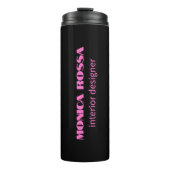Professionele Eenvoudige Moderne Neon Roze Zwart Thermosbeker (Voorkant)