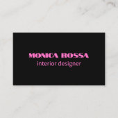 Professionele Eenvoudige Moderne Neon Roze Zwart Visitekaartje (Voorkant)